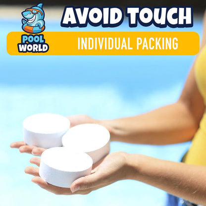 POOLWORLD 3 inch Chlorine Tablets for Pool 50 lbs